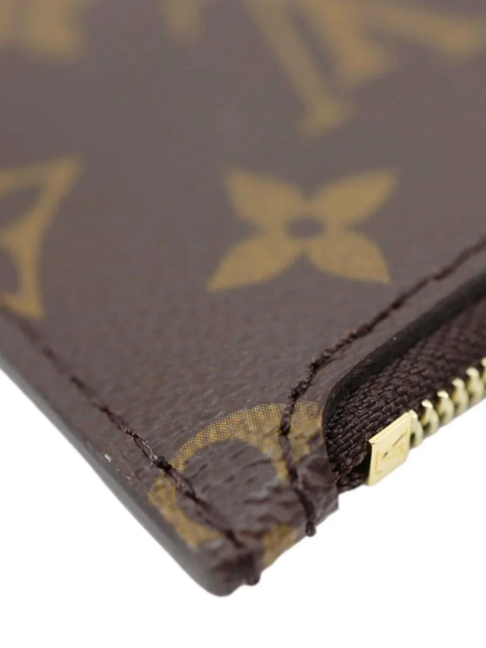 Louis Vuitton  Monogram Canvas Wristlet Pouch Brown